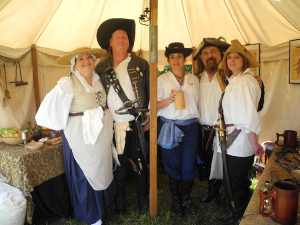 Mistress Fitchett (Sherry Williams), Capt. William Russell (Russell Williams), Mary Read (Betty Wilie), Capt. William Leonhardt, and Grace O'Malley (Page Walker) (Wave photo by Sarah Golibart)