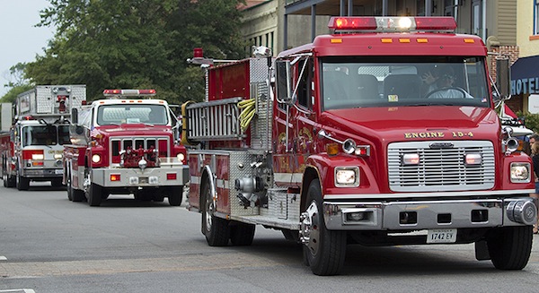 Every parade requires fire engines -- the more the louder!