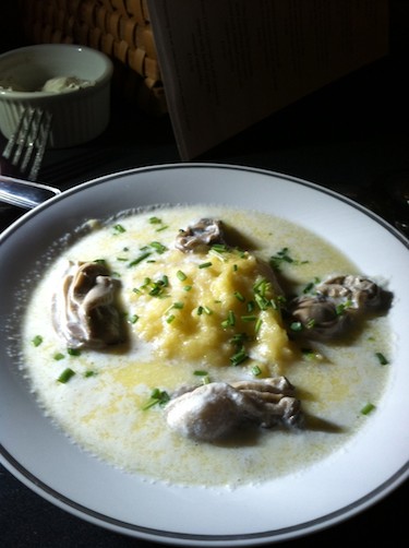  Oyster Stew with a creamy polenta