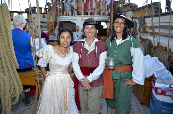 Captain and Crew of the tall ship Kalmar Nyckel, which offers Pirate Sails and Tales at Tall Ships Cape Charles